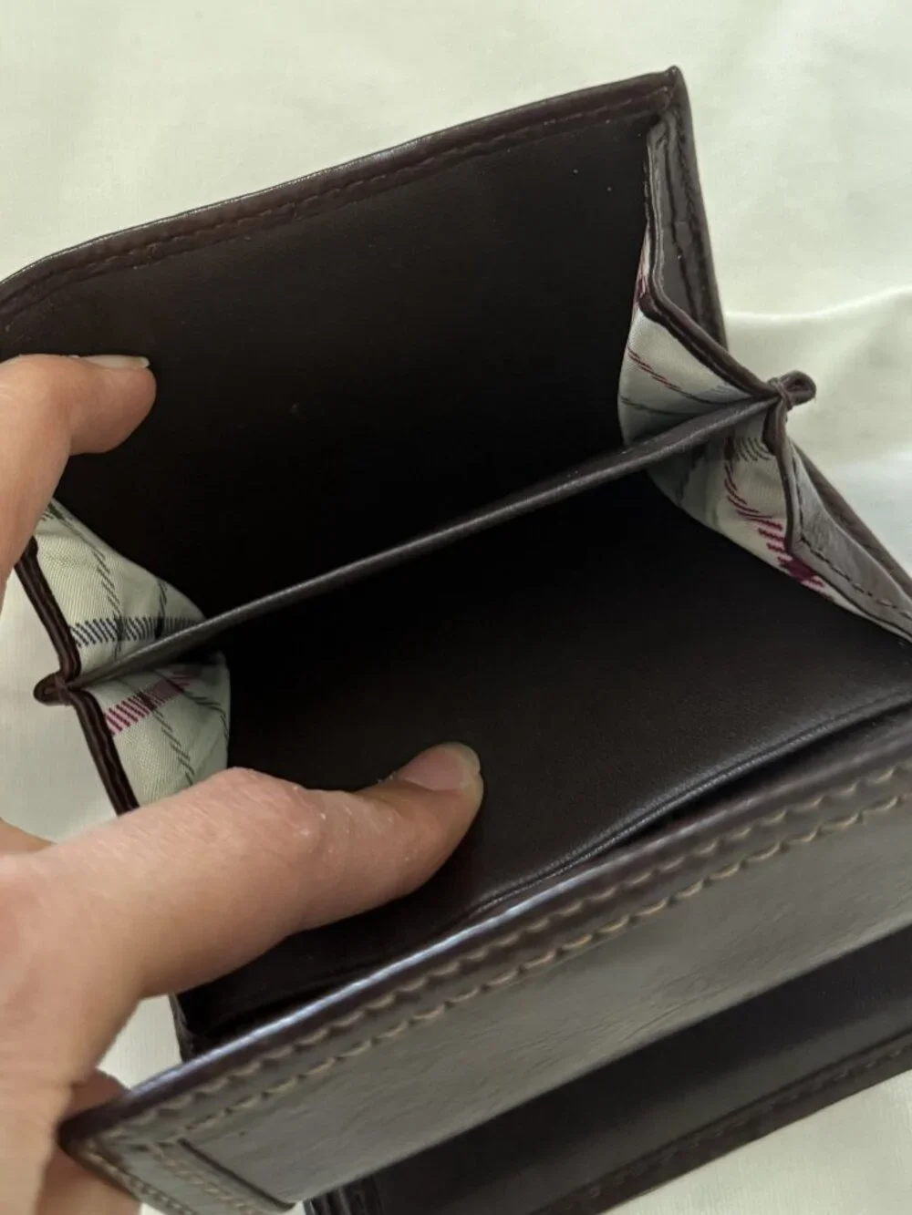 Coach Dark Brown Leather Canvas Wallet